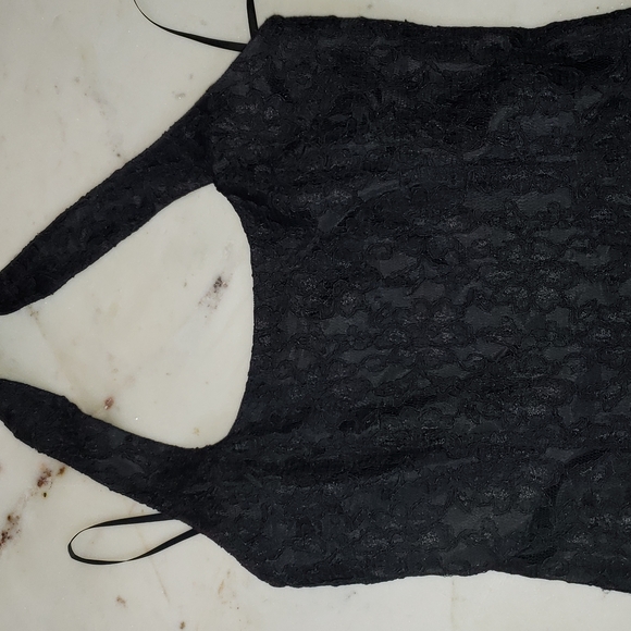 Liz Claiborne petite collection black lace halter midi dress size 8P - Picture 8 of 17